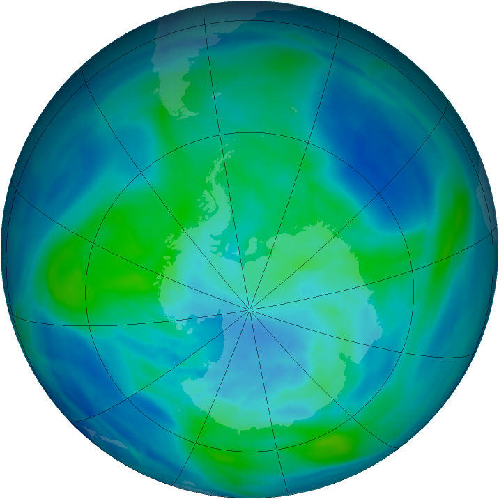 Antarctic ozone map for 26 March 2006